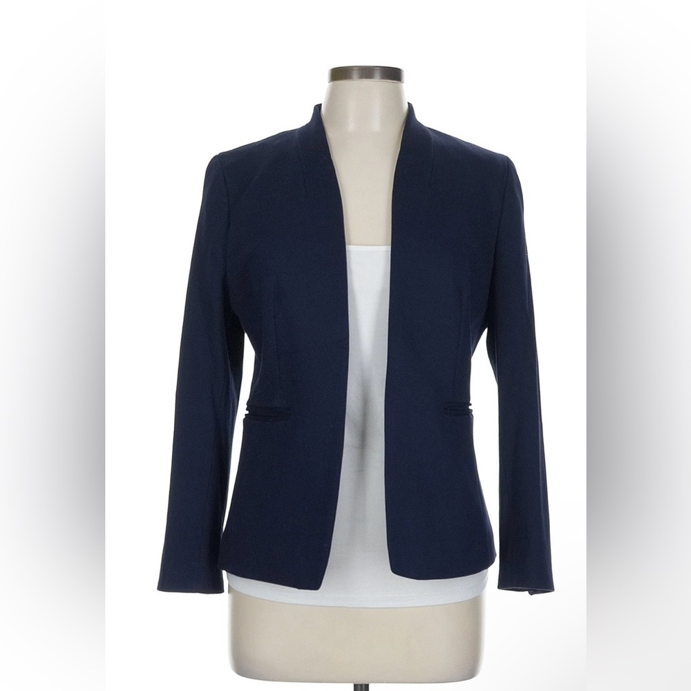 J. Crew Blue Tailored Collarless Blazer